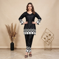 Women's Black Embroidered Co-Ord Set | Trendy Top & Bottom | Festive & Party Wear